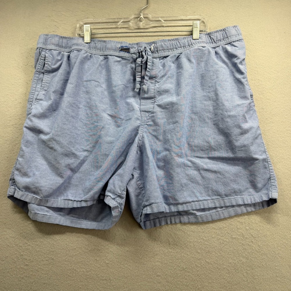 J.Crew Broken-In Oxford Shorts Men XXL Blue Drawstring Lounge Organic Cotton